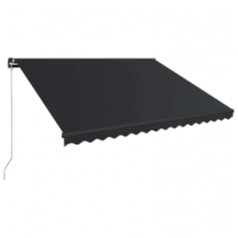 vidaXL Markise Einziehbar mit LED Manuell Gelenkarmmarkise Balkonmarkise Sonnenschutz Sichtschutz Terrasse Balkon 450x300cm Anthrazit