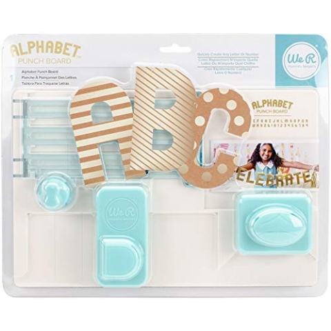 American Crafts We R Memory Keepers Alphabet Punch Board, Plastic, White, 25,4 x 31,1 x 5,7 cm