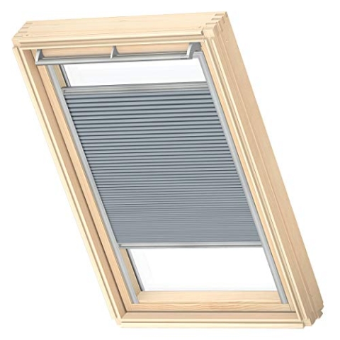 VELUX Original Wabenplissee, S06, Betongrau, mit Grauer Führungsschiene