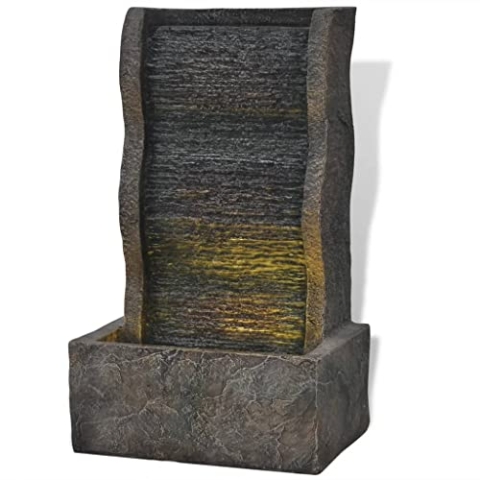 vidaXL Zimmerbrunnen LED Polyresin Wasserspiel Springbrunnen Gartenbrunnen
