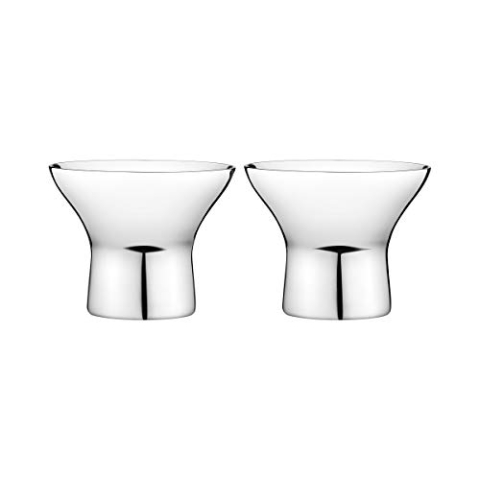 Georg Jensen Eierbecher 2 Stück, Edelstahl, Stainless Steel, 16 x 16 x 7.3 cm