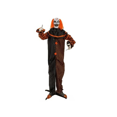 EUROPALMS Halloween Figur Pop-Up Clown, animiert, 180cm | Animierte Figur mit Licht- und Soundeffekten