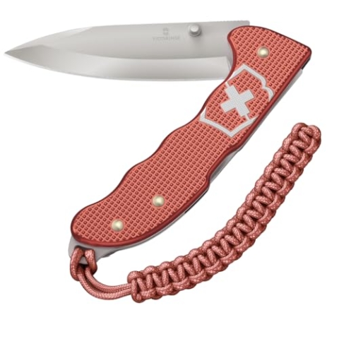 Victorinox Taschenmesser Evoke Alox Limited Edition 2025, 5 Funktionen, Swiss Made, Klappmesser mit großer Klinge, inkl. Geschenkbox, Stone Red