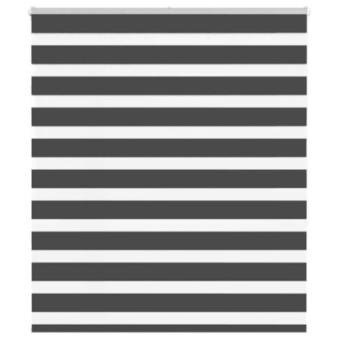 vidaXL Zebrarollo Schwarz 130x150 cm Stoffbreite 125,9 cm Polyester, Zebra-Rollo, Doppelrollo, Zebra-Jalousie für Fenster, Doppelrollo, Zebra-Rollo