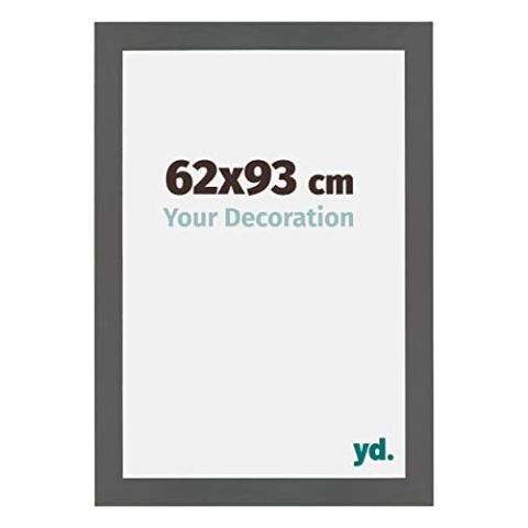 yd. Your Decoration - Bilderrahmen 62x93 cm - Antrazit - Billderrahmen aus MDF mit Acrylglas - Antireflex - 62x93 Rahmen - Mura