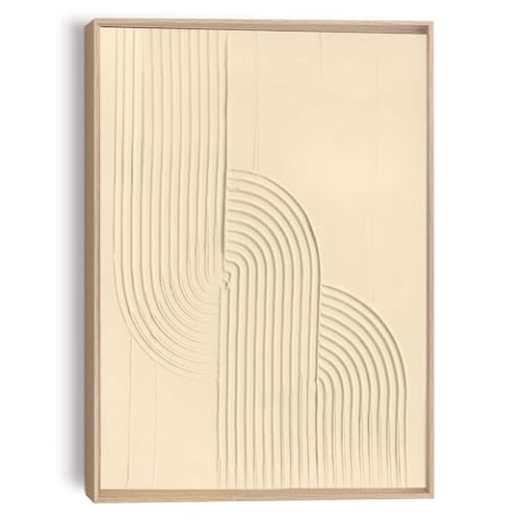 REINDERS Relief Wandbild, Knot - sand, Wohnzimmer, Poster, Wanddeko, Room Decor, MDF,Pflaster, Beige, 70x50cm