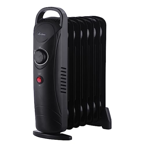 ARDES - AR4R07M2 OILO MINI2 800 W Mini-Elektro-Ölheizkörper, kompakter elektrischer Heizkörper mit geringem Verbrauch und Griff, leise elektrische Heizung zum Heizen von Badezimmern, Heimbüros