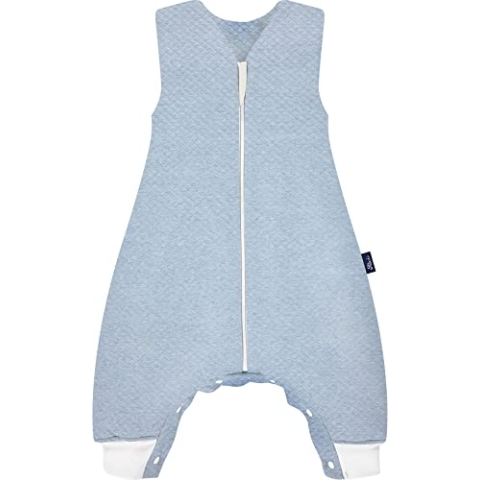 Alvi Sleep-Overall Baby Schlafsack mit Füßen Special Fabric Babyschlafsack Kinderschlafsack aus Baumwolle (70 cm, Quilt Aqua)