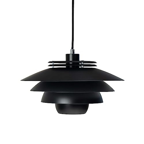 Dyberg Larsen - Ejka - Mattschwarz - Hängeleuchte - Hergestellt aus Mattschwarzem Metall - Mattschwarz - Deckenlampe Wohnzimmer - Ohne Leuchtmittel - 60 W/E27 - Dänisches Design - Modern - Leicht