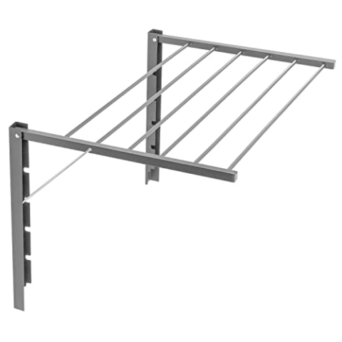 ABJ Majka Wandwäschetrockner Wäschetrockner für die Wand Trockenständer Wandmontage (70cm, Silber)
