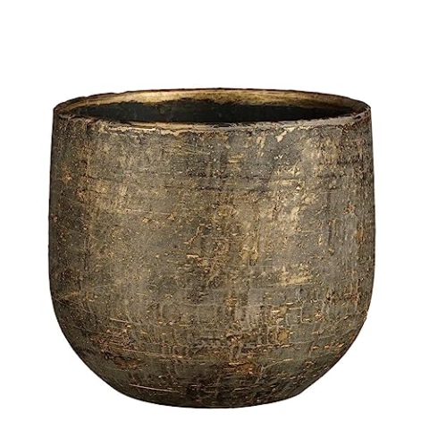Mica Decorations Marcus Blumentopf - 25x25x20 cm - Keramik - Bronze