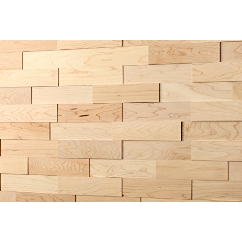 wodewa Wandverkleidung Holz 3D Optik Ahorn 1m² Wandpaneele Moderne Wanddekoration Holzverkleidung Holzwand Wohnzimmer Küche Schlafzimmer Geölt