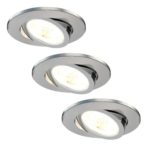 Ledvion - 3X LED Einbaustrahler, Edelstahl, Dimmbar, 7W, IP65, CCT, COB, Ø90mm, 5 Jahre Garantie