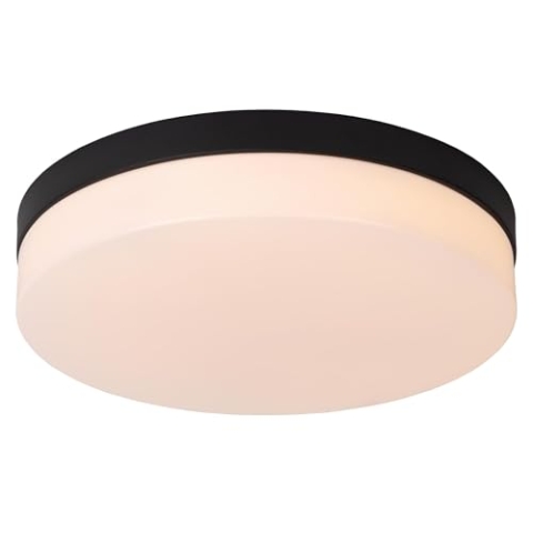 LUCIDE BISKIT - Deckenleuchte Badezimmer - Ø 34,5 cm - LED - 1x24W 2700K - IP44 - Bewegungssensor - Schwarz