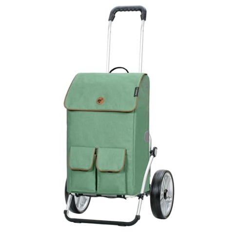 ANDERSEN Einkaufstrolley - Royal Shopper Ipek Ma Salbei 42 L Handwagen, isoliert, Kühltasche, robust, Aluminium, klappbar, Kugellagerad