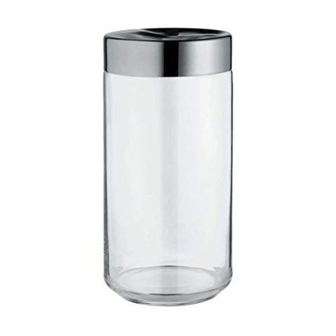 Alessi Julieta LC10 - Hermetisches Design Küchenglas, Glas in Glas mit 18/10 Edelstahldeckel, 150 cl, Rot