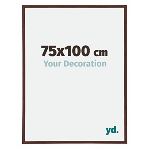yd. Your Decoration - Bilderrahmen 75x100 cm - Braun - Bilderrahmen aus Kunststoff mit Acrylglas - Antireflex - Rahmen 75x100 cm - Annecy