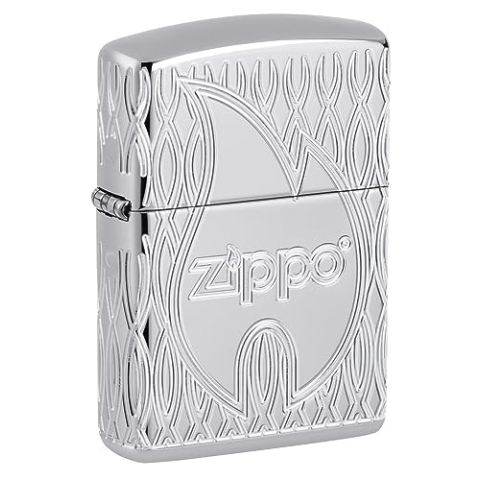 ZIPPO Armor Case poliert Stylish Pattern 60006150 8 seitig tiefengraviert, mit Epoxy Inlay Feuerzeug Benzin