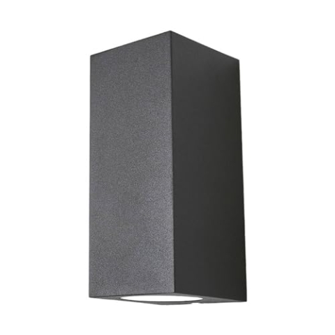 Lucande Wandleuchte außen Xava (Modern) in Schwarz aus Aluminium (2 flammig, GU10) - Außenwandleuchten Wandlampe Led Außenlampe Outdoor für Außenwand/Hauswand Haus Terrasse & Balkon
