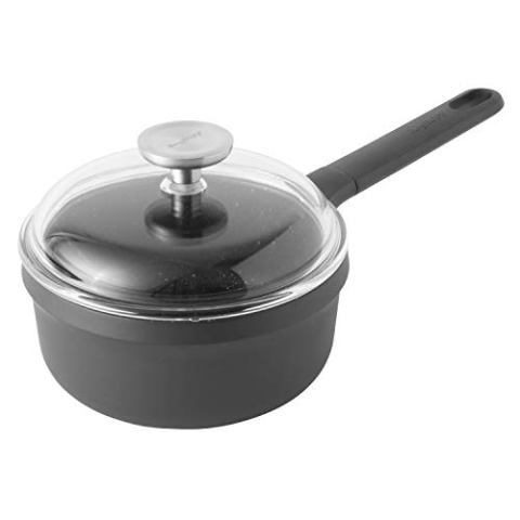BergHOFF Gem Stieltopf / Sauteuse, antihaftbeschichtet, induktionsgeeignet, 18 cm, schwarz