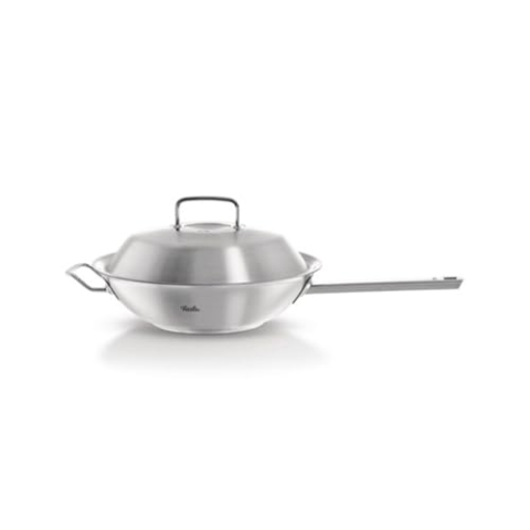 Fissler Original-Profi Collection/Edelstahl-Wokpfanne (Ø 30 cm, 4,1 Liter) Stiel-Wok mit Metall-Deckel, unbeschichtet - Induktion