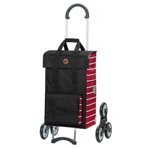 ANDERSEN Einkaufstrolley - Treppenst. Scala Sh. Jella rot 51 L Einkaufsroller, hohe Qualität, stylisch, leichtgängig, Räder abnehmbar, Treppensteiger