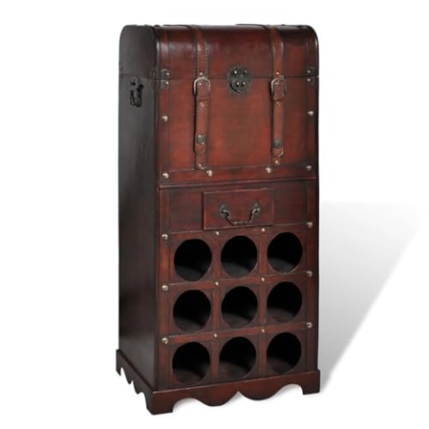 vidaXL Holz Flaschenregal 9 Flaschen Truhe Weinregal Weinständer Weinschrank