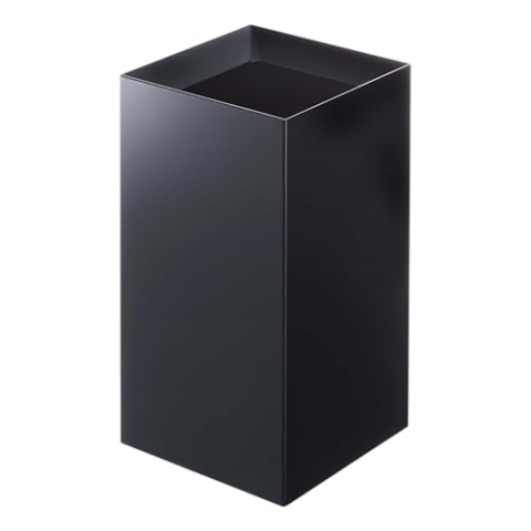 YAMAZAKI home 4493 Mülleimer, moderner Müllkorb mit Griff, Einheitsgröße, Schwarz