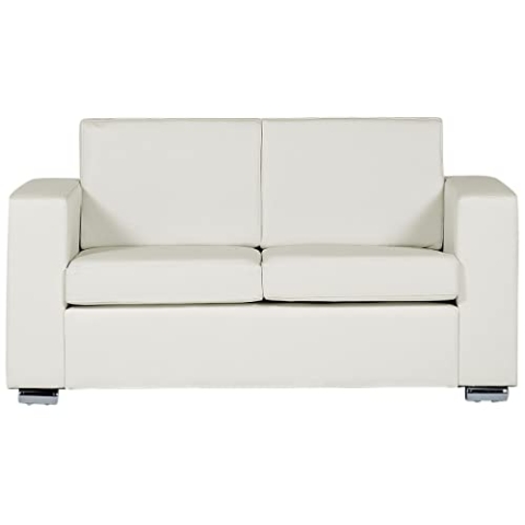 Klassisches Sofa Echtleder 2-Sitzer weiß Helsinki