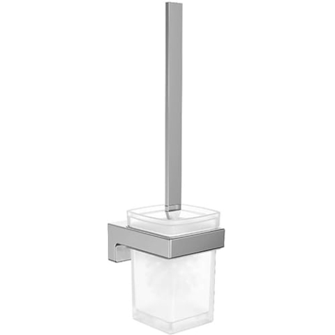 EMCO Cue Bürstengarnitur, Kristallglas satiniert, Wandmodell, Chrom, Normal