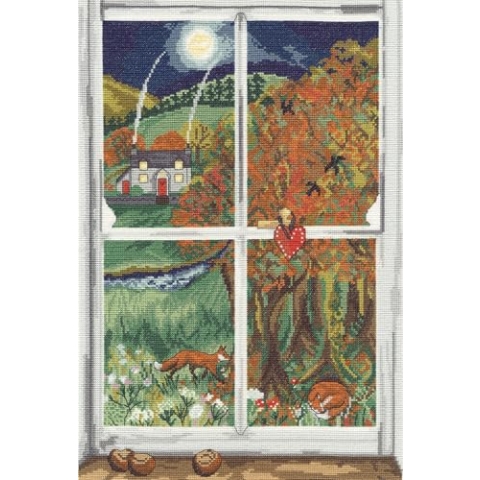Bothy Threads The Home Of Happy Stitching Kreuzstich Stickpackung, Kastanien-Fenster