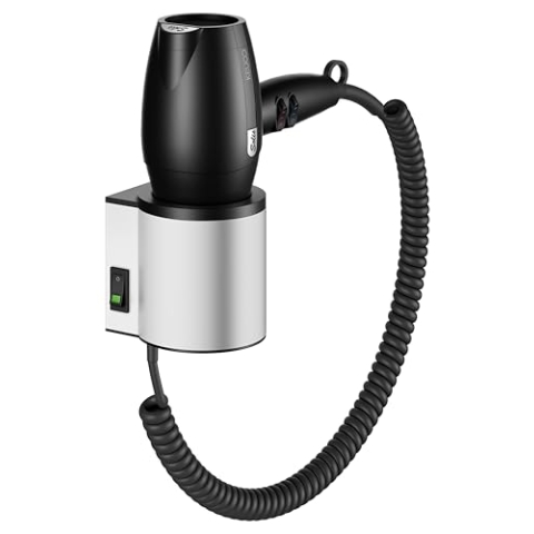 Keuco 14995170037 Haartrockner Plan mit Halter, silber-eloxiert/schwarzgrau