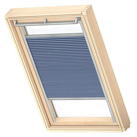VELUX Original Wabenplissee, MK08, Nachtblau, mit Grauer Führungsschiene
