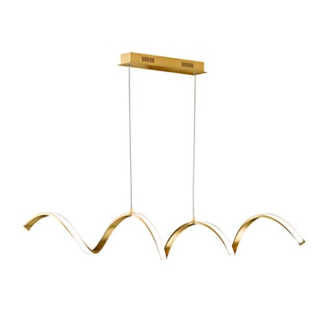 Wofi - LED moderne Spiral- Deckenleuchte Russel Design Deckenlampe (Pendelleuchte), Goldfarbig