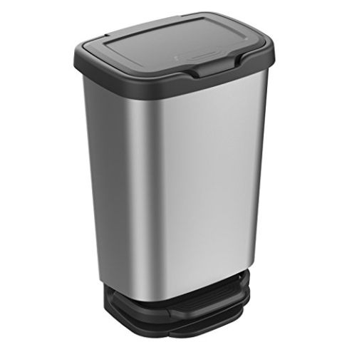 M-Home | Treteimer/Küche | Kunststoff | Silber | 39,2 x 29,6 x 63,4 cm/40 l | JIVE 40 | PLS8160-91