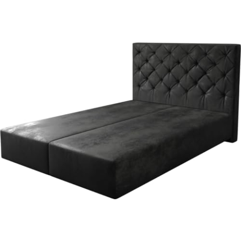 DELIFE Boxspringgestell Dream-Great Mikrofaser Anthrazit Vintage 140x200 cm