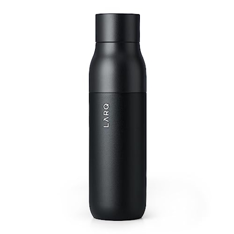 LARQ Bottle PureVis 500ml – Selbstreinigende Edelstahl-Trinkflasche mit UV-C Reinigung | Hält Getränke kalt und heiß | BPA-frei, auslaufsicher & wiederverwendbar | 2 Jahre Garantie, Obsidian Black