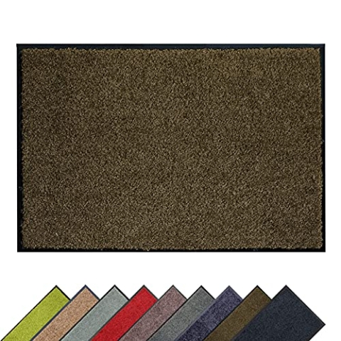 Astra Hochwertige Schmutzfangmatte - Fussmatte innen - bei 30° C waschbare Fußmatte - Rutschfester Läufer - Teppich Küche - Flur - braun 60x180 cm