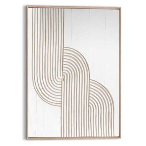 REINDERS Relief Wandbild, Strong, Wohnzimmer, Poster, Wanddeko, Room Decor, MDF,Pflaster, Beige, 70x50cm