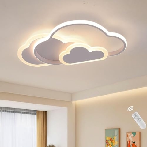 minifair Creative Cloud Shape Deckenleuchte mit Fernbedienung dimmbar, Acryl Deckenleuchte Unterputz für Wohnzimmer Schlafzimmer Flur und Kinderzimmer,42 * 23cm 25W,Weiß