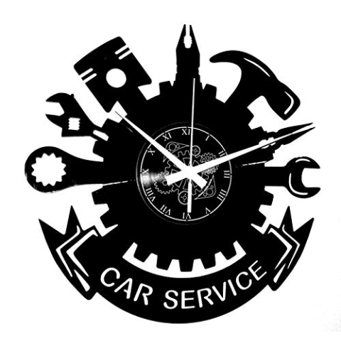 Vinyl Wanduhr Vintage Handgemache Schallplatten-Design Dekor Karosseriebau Car Service Auto Autowerkstatt