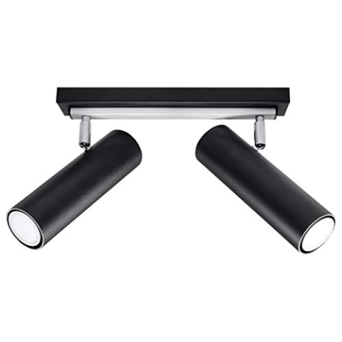 SOLLUX lighting Direzione LED Deckenleuchte Innen 2 Flammen - Lampe mit 2 Beweglichen Schirmen - Deckenbeleuchtung Leuchte Wohnzimmer Esstisch Schlafzimmer LED aus Stahl in Weiß 00 x 00 x 00 cm