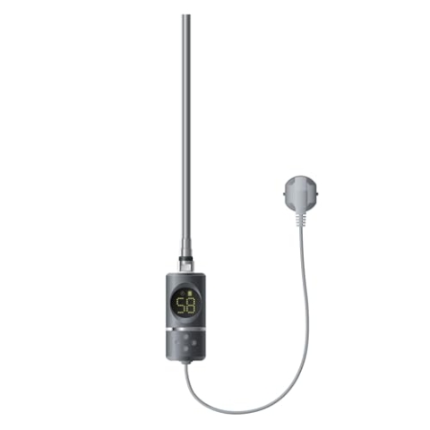 ML-Design Heizstab 1200W Anthrazit mit Thermostat & LCD Bildschirm, Elektronischer Temperaturregler & Timing-Funktion, Heizpatrone Heizelemente für Badheizkörper Heizungen, Elektroheizstab mit Stecker