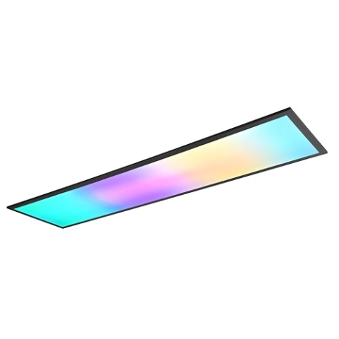 Reality Leuchten LED Deckenleuchte Beta R67661232, Metall Schwarz matt, inkl. 31 Watt LED RGB, Dynamic Light, Fernbedienung