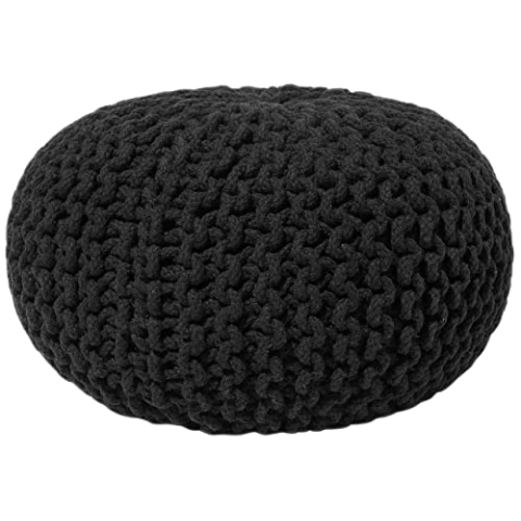 Beliani Trendy Ottomane in Schwarz Baumwolle 40x25 cm Conrad