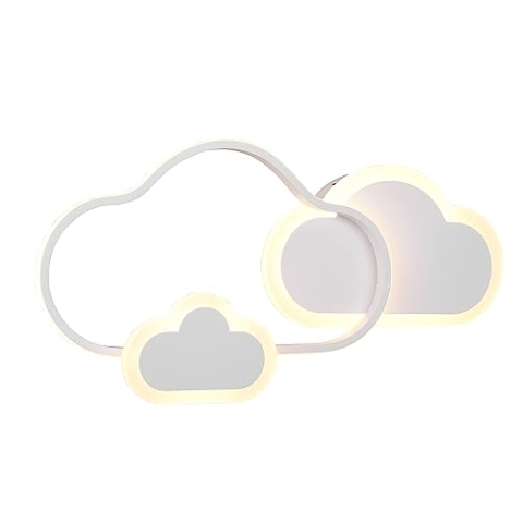 Reality Leuchten LED Deckenleuchte Cloudy R62263131, Metall Weiß matt, inkl. 29 Watt LED, Fernbedienung, Dimmer, Farbwechsel