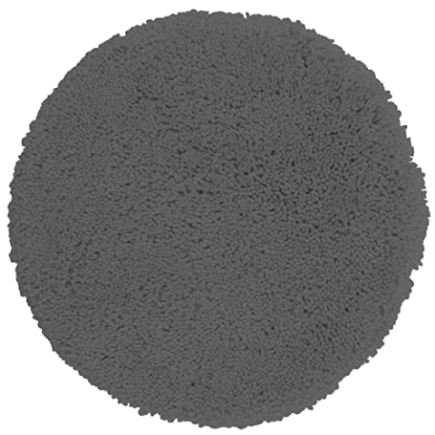 Spirella Badteppich Badematte Duschvorleger Mikrofaser Hochflor | flauschig | rutschhemmend | geeignet für Fußbodenheizung | 110 cm Rund | Granit Grau