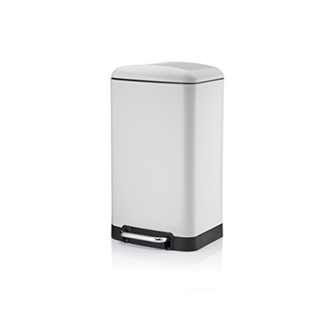 Kela 10905 Davino Treteimer, Edelstahl, Weiß, 30 L