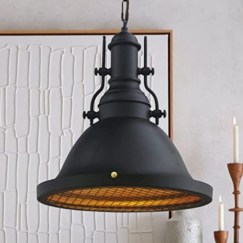 bamyum Hängeleuchten & Pendelleuchten I Turami I Hängeleuchte Schwarz E27 Ø30 cm Metall Lampe Pendelleuchte Vintage Für Wohnzimmer Schlafzimmer Küche Cafe Restaurant