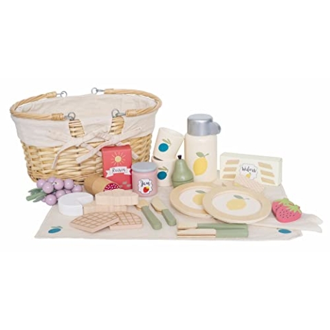 Jabadabado Holz Picknick Set für Kinder Picknickkorb Picnic in Provence